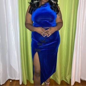 Fashion Nova Royal Blue Asymmetrical Dress